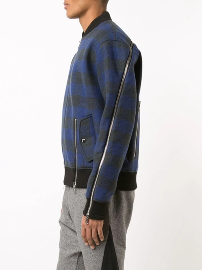 Shop Mostly Heard Rarely Seen Plaid Bomber Jacket In Black