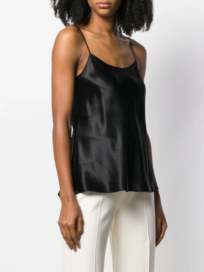 Vince Adjustable Strap Cowl Neck Slip Cami In Black