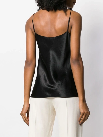 Vince Adjustable Strap Cowl Neck Slip Cami In Black