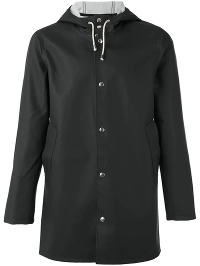 Shop Stutterheim Stockholm Hooded Jacket In Black