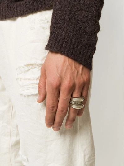 Parts Of Four Stack Mountain Spacer Ring In Silver