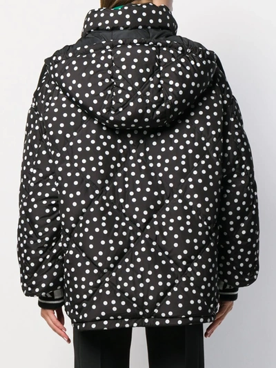 Shop Dolce & Gabbana Reversible Polka Dot Puffer Jacket In Black