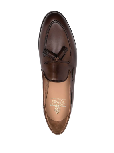 Shop Crockett & Jones Tasseled Leather Loafers In Braun