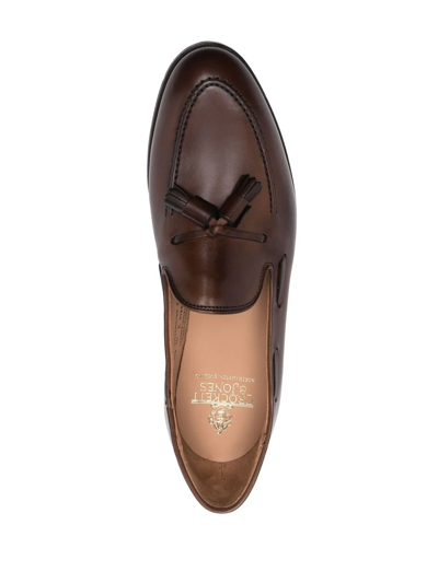Crockett & Jones Tasseled Leather Loafers In Braun
