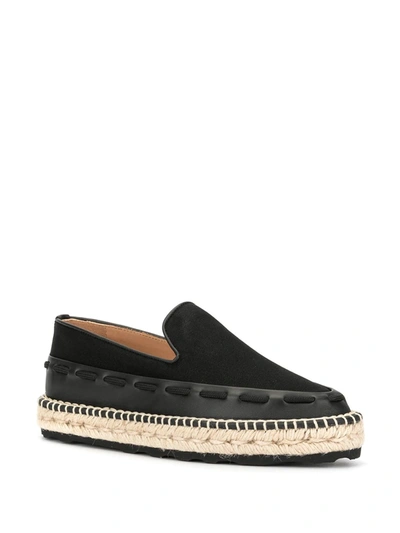 Shop Bottega Veneta Lacing Detail Espadrilles In Black