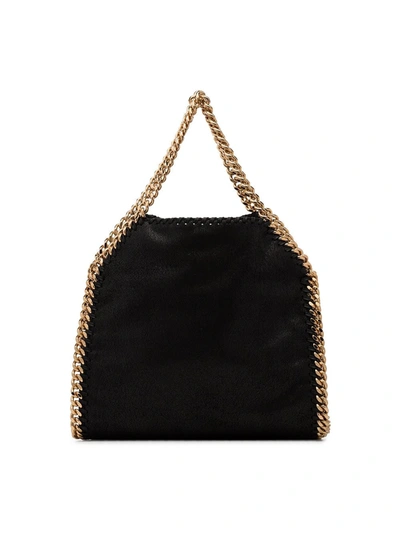 Stella Mccartney The Falabella Mini Faux Brushed-leather Shoulder Bag In Black