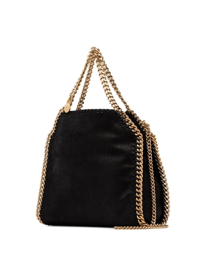 Stella Mccartney The Falabella Mini Faux Brushed-leather Shoulder Bag In Black