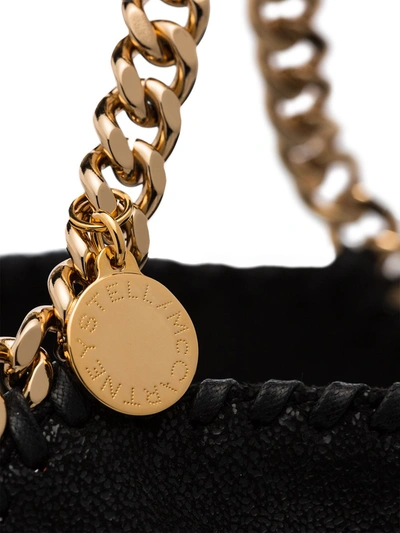 Stella Mccartney The Falabella Mini Faux Brushed-leather Shoulder Bag In Black