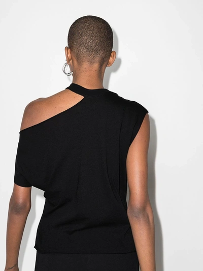 Rta Axel Cutout Cotton And Cashmere-blend Jersey Top In Black