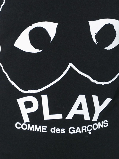 Shop Comme Des Garçons Play Logo Print T-shirt In Black