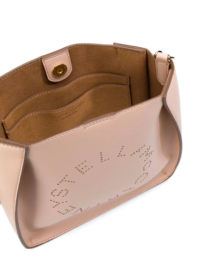 Shop Stella Mccartney Perforated Logo Shoulder Bag In Pink