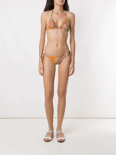 Amir Slama Printed Triangle Bikini Set In Neutrals