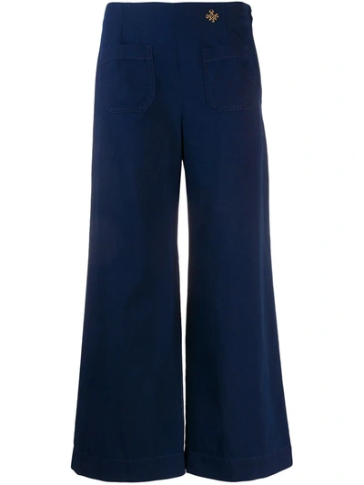 Shop Mr & Mrs Italy Cropped Flared-style Jeans In Blue