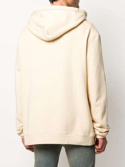 Shop 424 Logo-embroidered Hooded Sweatshirt In Neutrals