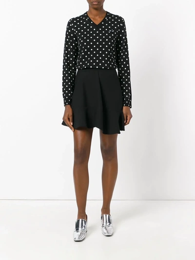 Shop Comme Des Garçons Play Polka Dot Knitted Sweater In Black