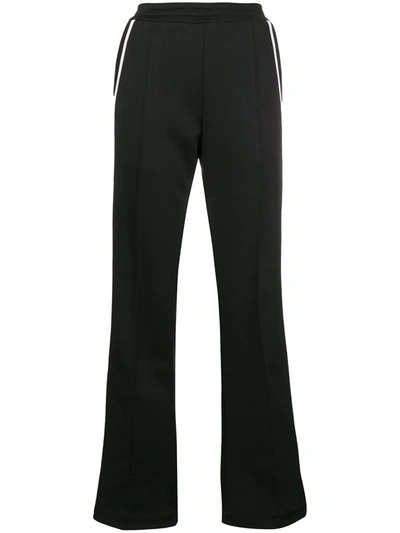 Shop Moncler High Waisted Track Pants In Black