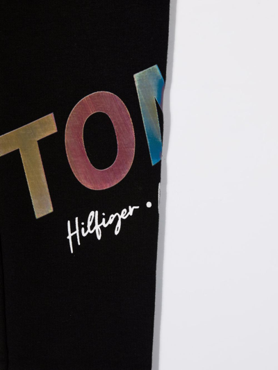 Tommy Hilfiger Junior Logo-print Leggings In 黑色