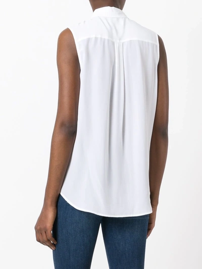 Shop Equipment Signature Slim-fit Sleeveless Silk Shirt In White