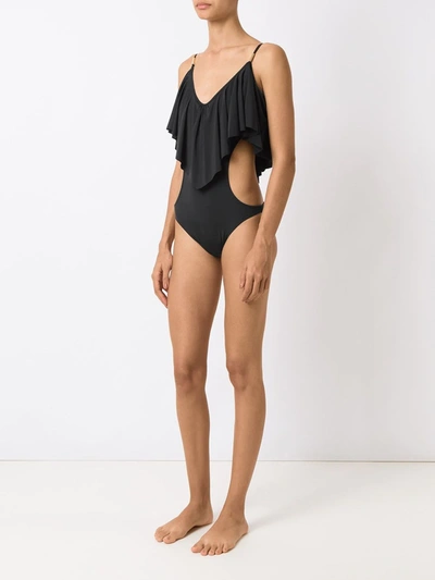 Shop Brigitte Ruffled Swimsuit In Black