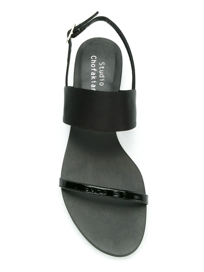 Shop Studio Chofakian Flat Sandals In Black