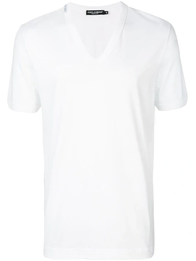 Shop Dolce & Gabbana V-neck T-shirt In White