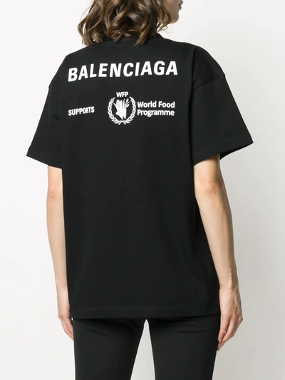 Shop Balenciaga World Food Programme Print T-shirt In Black