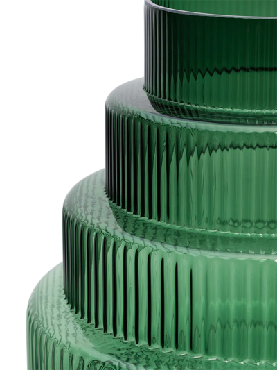 Pols Potten Steps Ribbed Vase In Green