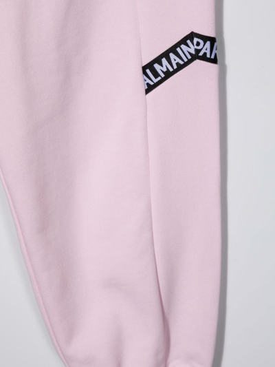 Shop Balmain Teen Logo-print Joggers In Pink