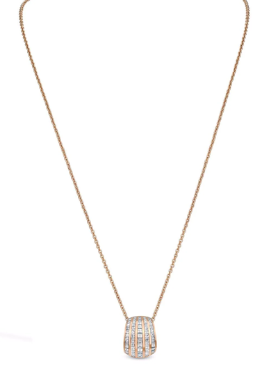 Shop Pragnell 18kt Rose Gold Manhattan Classic Five Row Diamond Pendant Necklace In Pink