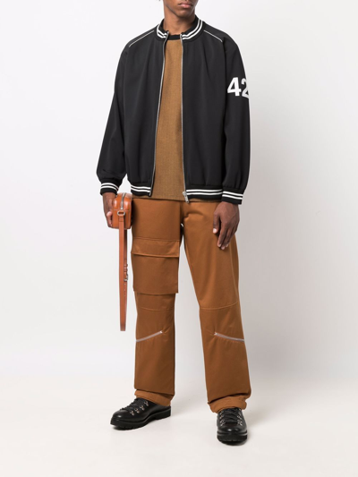 424 Black Polyester Bomber Jacket In Black