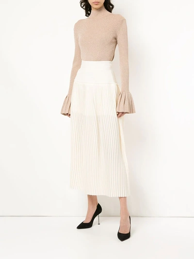 Shop Maticevski Decency Pleated Skirt In White