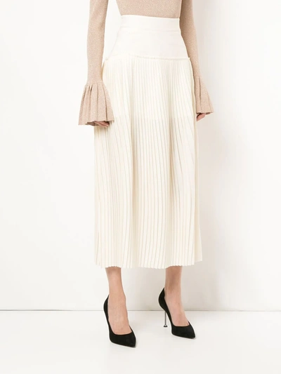 Shop Maticevski Decency Pleated Skirt In White