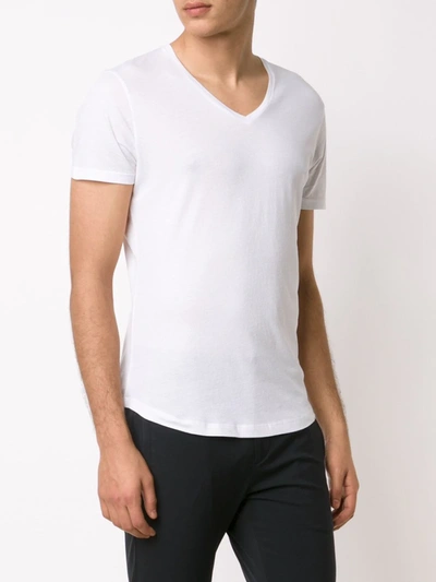 Shop Orlebar Brown V-neck T-shirt In White