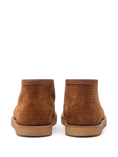 Shop Dolce & Gabbana Corduroy Lace-up Desert Boots In Brown