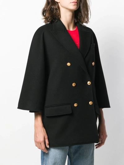 Shop Gucci Boxy-fit Blazer Jacket In Black