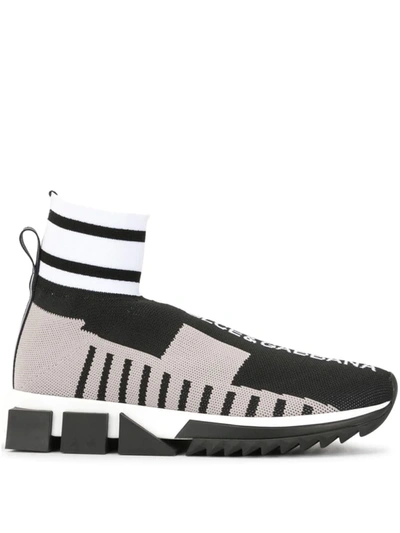 Shop Dolce & Gabbana Colour-block Sock Sneakers In Black