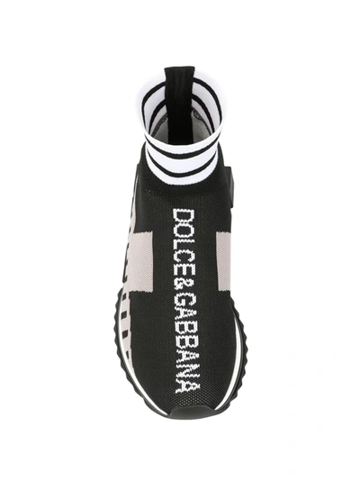 Shop Dolce & Gabbana Colour-block Sock Sneakers In Black