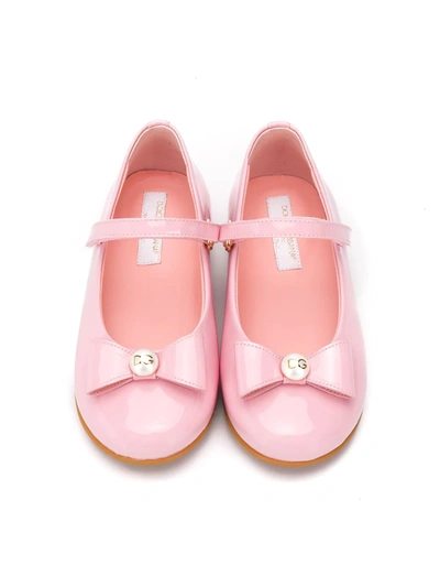 Shop Dolce & Gabbana Mary Jane Bow-detail Ballerina Shoes In Pink