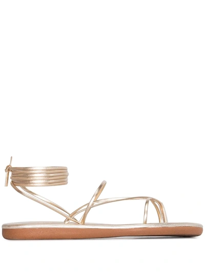GOLD STRING LEATHER SANDALS