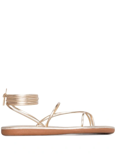 Shop Ancient Greek Sandals String Flip Flop Sandals In Gold