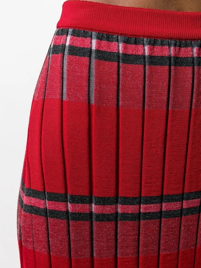 Shop Marni Ribbed Wool Skirt In Red