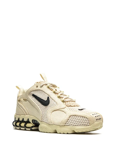 Shop Nike X Stüssy Air Zoom Spiridon Caged "fossil" Sneakers In Neutrals