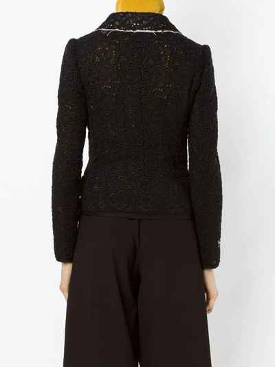 Shop Dolce & Gabbana Lace Design Jacket In Black