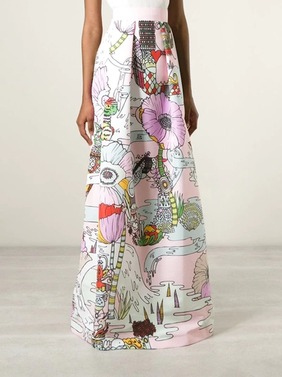 Shop Mary Katrantzou 'midlar' Long Skirt In Pink