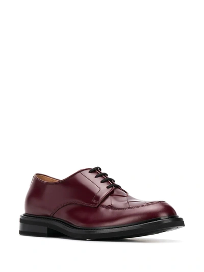 Shop Bottega Veneta Maxi Weave Derby Shoes In Red