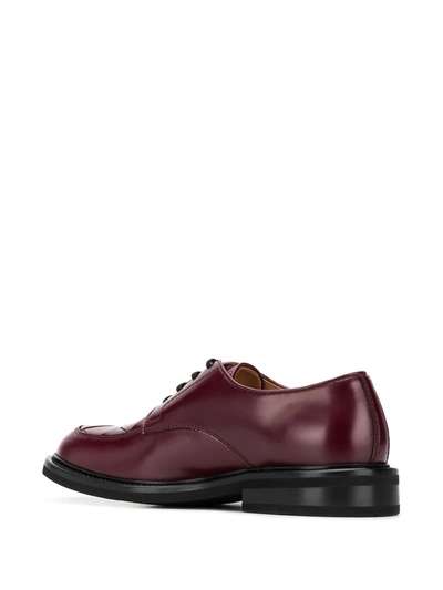 Shop Bottega Veneta Maxi Weave Derby Shoes In Red