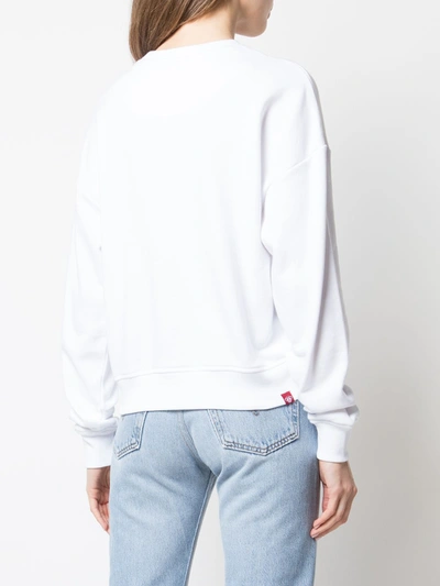 Mostly Heard Rarely Seen 8-bit Shrug Crew Neck Sweatshirt In White