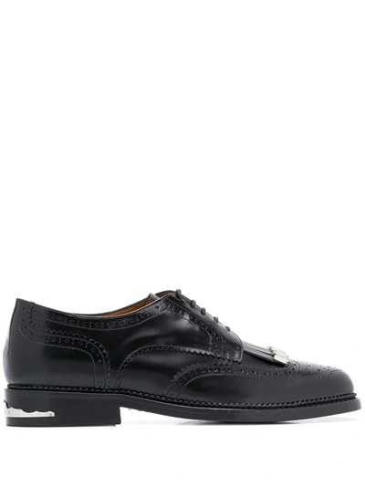 Toga Virilis Black Polished Brogues In Black