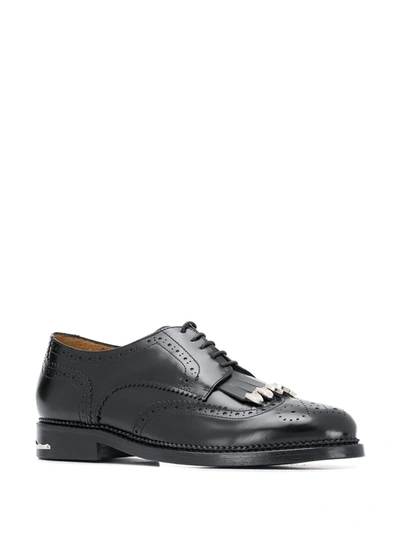 Toga Virilis Black Polished Brogues In Black
