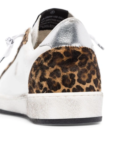Shop Golden Goose Ball Star Leopard-print Sneakers In White